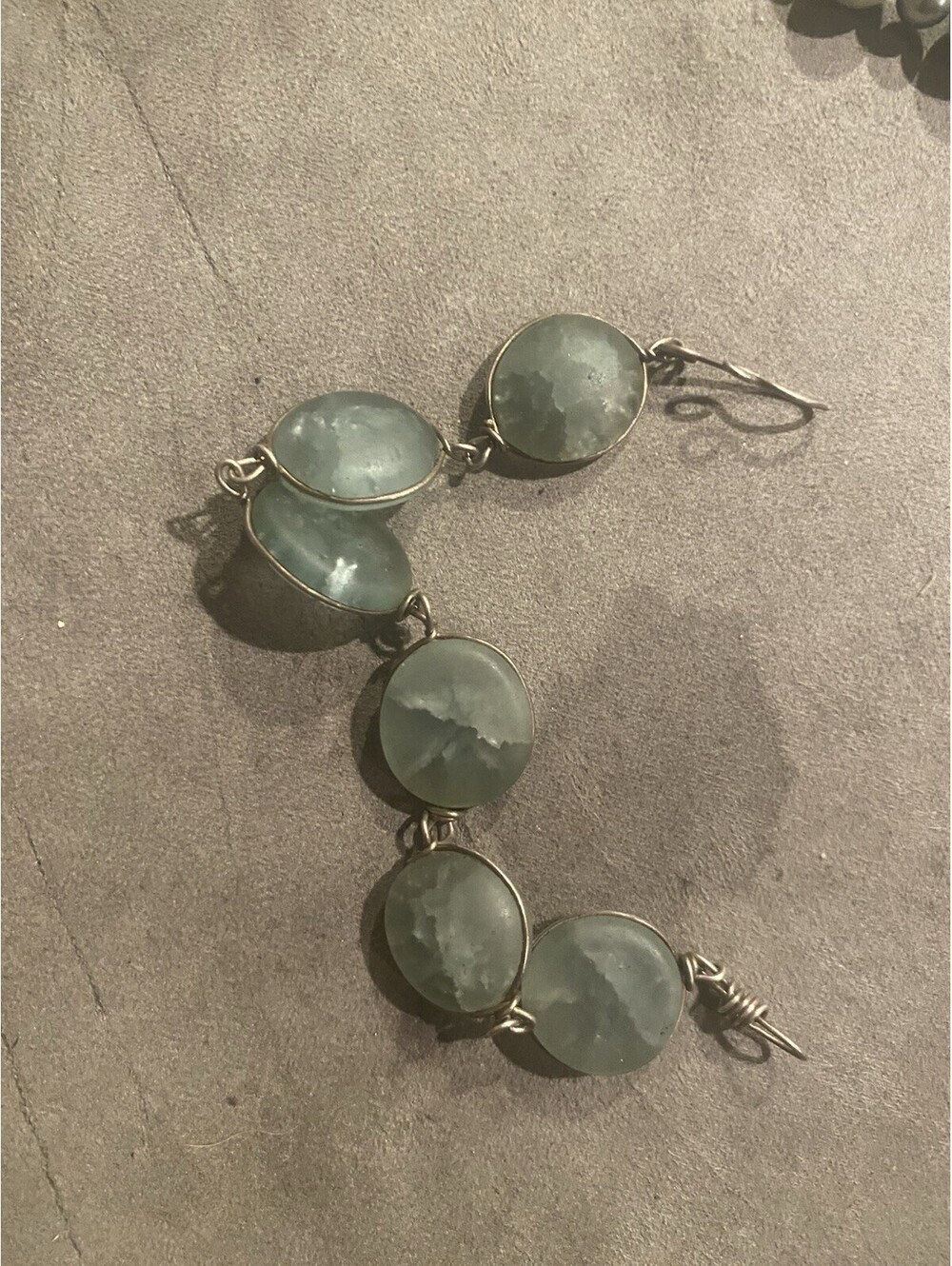 Aquamarine Large Beaded Bracelet 925
